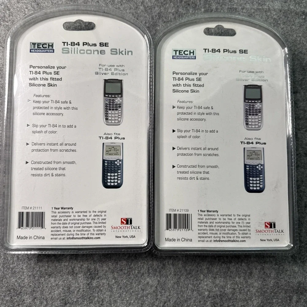 2 Pack Ti-84 Plus SE Silicone Skin Fitted Calculator Case - Blue & Pink NEW